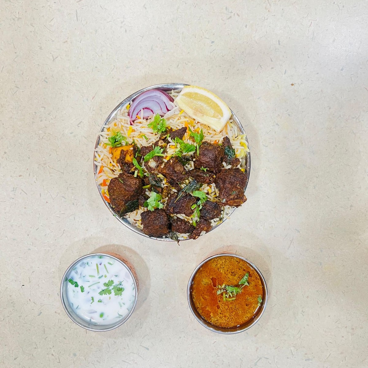 Neti Mamsam Roast Biryani (Ghee roast goat)